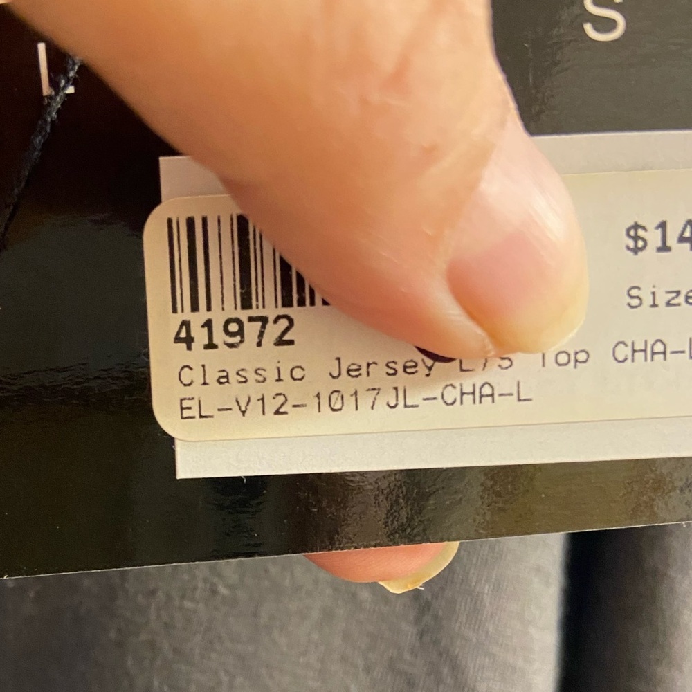 Elm Design Charcoal Long Sleeve Women's Top Large NWT - Picture 8 of 10